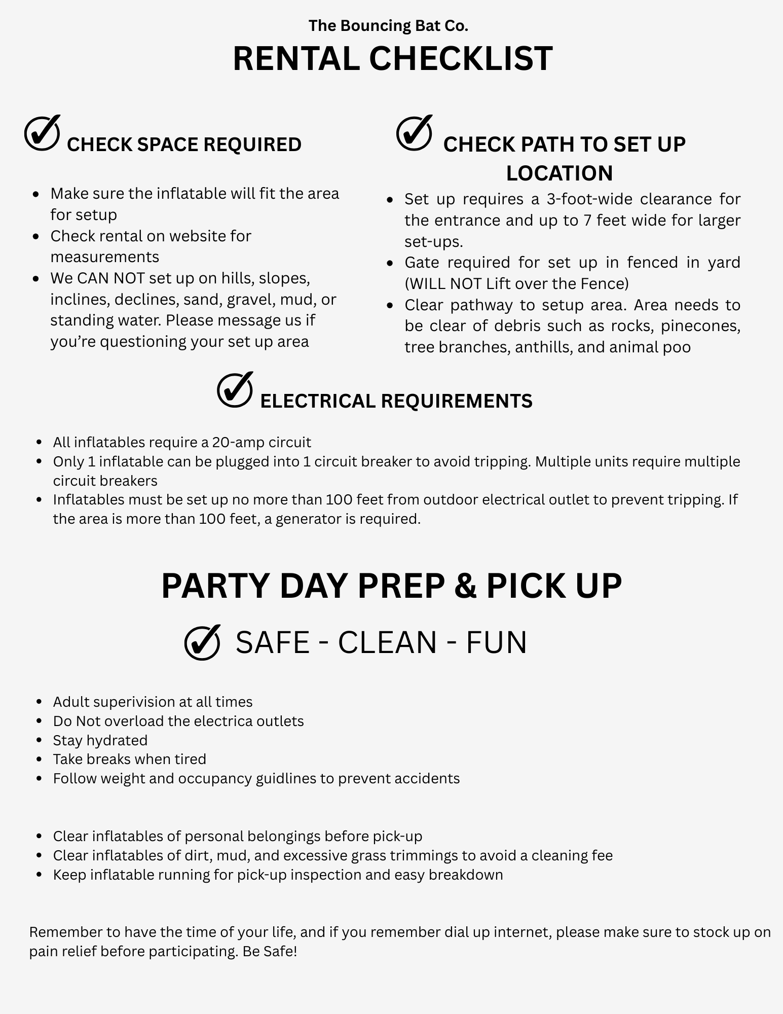 Your paragraph Rental Checklist